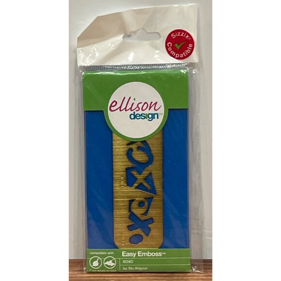 Sizzix Ellison Design Easy Emboss Xoxo Stencil by Stu Kilgour 22129 - Picture 1 of 3